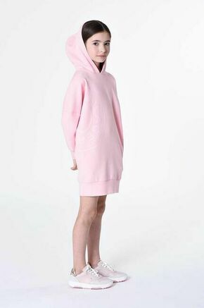 Otroška obleka Karl Lagerfeld roza barva - roza. Otroški obleka iz kolekcije Karl Lagerfeld. Model izdelan iz elastične pletenine. Model iz zračne tkanine z visoko vsebnostjo bombaža.