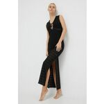 Obleka za na plažo Karl Lagerfeld črna barva - črna. Obleka za na plažo iz kolekcije Melissa Odabash. Model izdelan iz udobne pletenine. Zračen material, občutljiv na dotik.