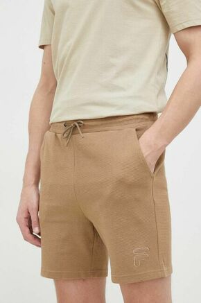 Bombažne kratke hlače Fila rjava barva - rjava. Kratke hlače iz kolekcije Fila. Model izdelan iz prožnega materiala