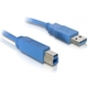 Delock Kabel - 82581 (USB3.0, A-B kabel, moški/moški, moder, 3m)