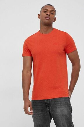 Bombažen t-shirt Superdry oranžna barva - oranžna. T-shirt iz kolekcije Superdry. Model izdelan iz tanke