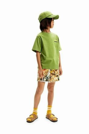 Otroška bombažna kratka majica Desigual zelena barva - zelena. Otroške kratka majica iz kolekcije Desigual