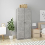 Garderobna omara betonsko siva 80x52x180 cm iverna plošča