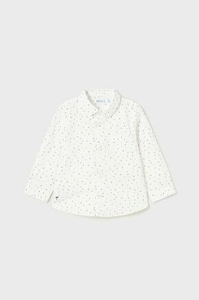 Bombažna srajca za dojenčka Mayoral bela barva - bela. Za dojenčka srajca iz kolekcije Mayoral. Model izdelan iz vzorčaste tkanine.