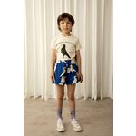 Otroške bombažne kratke hlače Mini Rodini - modra. Otroški kratke hlače iz kolekcije Mini Rodini. Model izdelan iz pletenine. Izjemno udoben material, izdelan iz naravnih vlaken.