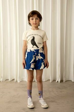 Otroške bombažne kratke hlače Mini Rodini - modra. Otroški kratke hlače iz kolekcije Mini Rodini. Model izdelan iz pletenine. Izjemno udoben material