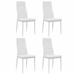 vidaXL Jedilni stoli 4 kosi umetno usnje 43x43,5x96 cm bele barve