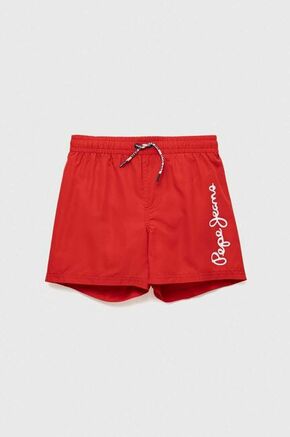 Otroške kopalne kratke hlače Pepe Jeans rdeča barva - rdeča. Otroški kopalne kratke hlače iz kolekcije Pepe Jeans. Model izdelan iz lahkega blaga. Izjemno zračen