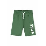 Otroške kopalne kratke hlače BOSS zelena barva - zelena. Otroški kopalne kratke hlače iz kolekcije BOSS. Model izdelan iz lahkega blaga.