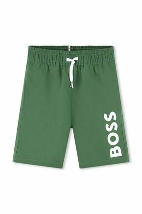 Otroške kopalne kratke hlače BOSS zelena barva - zelena. Otroški kopalne kratke hlače iz kolekcije BOSS. Model izdelan iz lahkega blaga.