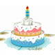 Lovepop Pop-up voščilnica - Mavrična rojstnodnevna torta - 1 k.