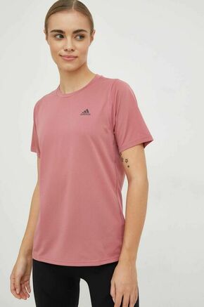 Kratka majica za tek adidas Performance Run Icons roza barva - roza. Kratka majica za tek iz kolekcije adidas Performance. Model izdelan iz materiala