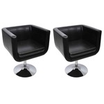 vidaXL Barski stol 2 kosa umetno usnje črne barve