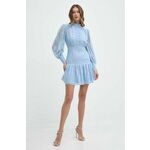 Obleka Bardot REMY 54824DB7 - modra. Obleka iz kolekcije Bardot. Model izdelan iz enobarvne tkanine. Zaradi vsebnosti poliestra je tkanina bolj odporna na gubanje.