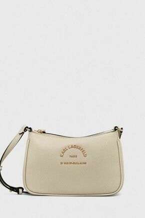 Torbica Karl Lagerfeld črna barva - bež. Majhna torbica iz kolekcije Karl Lagerfeld. Model na zapenjanje