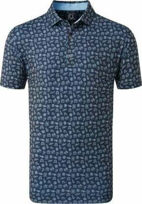 Footjoy Travel Print Mens Polo Shirt Navy/True Blue S