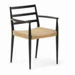 Jedilni stoli iz masivnega hrasta v črni in naravni barvi v kompletu 2 ks Analy – Kave Home