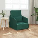 Vidaxl Tlačni kavč 2-v-1 Temno zelen 65x80x83 cm Blago