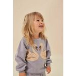Otroški bombažen pulover Konges Sløjd - modra. Otroški pulover iz kolekcije Konges Sløjd, izdelan iz bombažne, rahlo elastične pletenine.