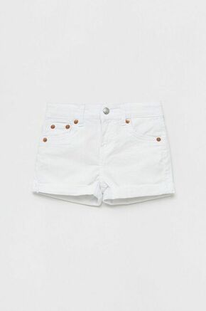 Levi's otroške jeans kratke hlače - bela. Otroške kratke hlače iz kolekcije Levi's. Model izdelan iz jeansa.