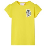 vidaXL Otroška majica živo rumena 104