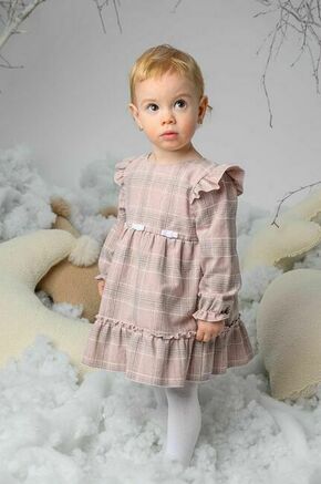 Otroška bombažna obleka Jamiks roza barva - roza. Otroški Lahkotna obleka iz kolekcije Jamiks. Model izdelan iz vzorčaste tkanine. Model iz izjemno udobne bombažne tkanine.