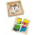 Woody Minipuzzle Igrače v leseni škatli