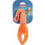 WEBHIDDENBRAND Igrača za pse TPR SAMBA ovalna z vrvjo oranžna Zolux