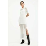 Obleka AllSaints PALOMA TEE bela barva, W141DA - bela. Lahkotna obleka iz kolekcije AllSaints. Raven model, izdelan iz mrežaste pletenine.