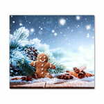 tulup.si Steklena podloga za rezanje Božič Gingerbread Snow Božično drevo 2x30x52 cm