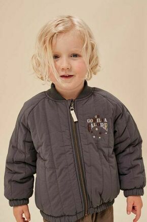 Otroška bomber jakna Konges Sløjd siva barva - siva. Otroški Bomber jakna iz kolekcije Konges Sløjd. Prehoden model