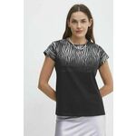 Bombažna kratka majica Answear Lab ženski, črna barva - črna. Kratka majica iz kolekcije Answear Lab, izdelana iz elastične pletenine. Model iz izjemno udobne bombažne tkanine.