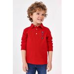 Otroška dolga majica Mayoral rdeča barva - rdeča. Otroške Majica z dolgimi rokavi iz kolekcije Mayoral, izdelana iz pletenine. Model iz izjemno udobne tkanine z visoko vsebnostjo bombaža.