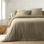 Bež podaljšana posteljnina za zakonsko posteljo iz muslina 220x240 cm Angelia – douceur d'intérieur