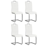 vidaXL Jedilni stoli 4 kosi umetno usnje 43x55x100 cm bele barve