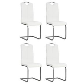 VidaXL Jedilni stoli 4 kosi umetno usnje 43x55x100 cm bele barve
