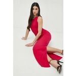 Armani Exchange obleka - roza. Obleka iz kolekcije Armani Exchange. Raven model izdelan iz tanke, elastične pletenine.