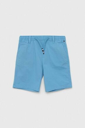 Otroške kratke hlače Tommy Hilfiger - modra. Otroški kratke hlače iz kolekcije Tommy Hilfiger. Model izdelan iz enobarvnega materiala. Lahek material