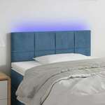 Vidaxl LED posteljno vzglavje temno modro 90x5x78/88 cm žamet