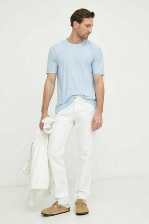 Bombažna kratka majica Marc O'Polo moški - modra. Kratka majica iz kolekcije Marc O'Polo