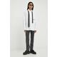 Bombažna srajca Karl Lagerfeld Jeans moška, bela barva - bela. Srajca iz kolekcije Karl Lagerfeld Jeans, izdelana iz tkanine z nalepko. Model iz izjemno udobne bombažne tkanine.