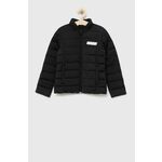 Otroška jakna Guess črna barva - črna. Otroški jakna iz kolekcije Guess. Delno podložen model, izdelan iz prešitega materiala.