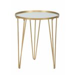 Okrogla mizica v zlati barvi ø 40 cm Glam – Mauro Ferretti