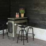 shumee Esschert Design Barski stol v obliki traktorskega sedeža, črn