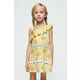 Otroška bombažna obleka Mayoral rumena barva - rumena. Otroški obleka iz kolekcije Mayoral. Model izdelan iz vzorčaste tkanine. Model iz izjemno udobne bombažne tkanine.