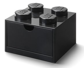 LEGO namizna škatla 4 s predalom črna 158 x 158 x 113 mm