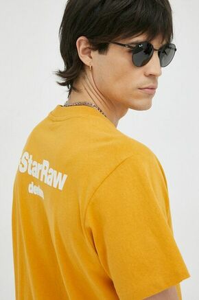 Bombažna kratka majica G-Star Raw oranžna barva - oranžna. Kratka majica iz kolekcije G-Star Raw. Model izdelan iz tanke