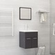 Vidaxl Komplet kopalniškega pohištva visok sijaj sive barve iverna pl.