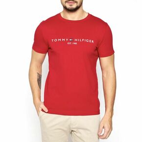 Tommy Hilfiger t-shirt - rdeča. T-shirt iz kolekcije Tommy Hilfiger. Model izdelan iz tanke