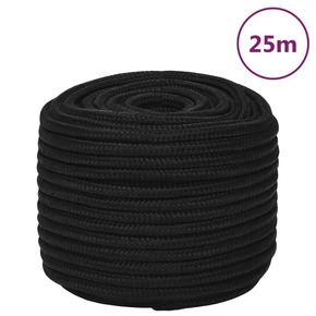 VidaXL Delovna vrv črna 12 mm 25 m poliester